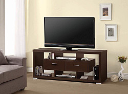 Transitional Cappuccino TV Console,...