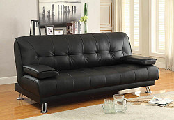                                                 							Contemporary Black and Chrome Sofa ...
                                                						 