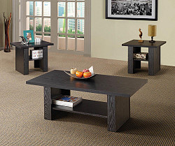                                                  							Contemporary Black Oak Three-Piece ...
                                                						 