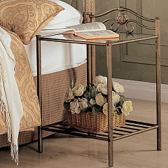                                                  							Sydney Gold Metal Nightstand, 20.00...
                                                						 