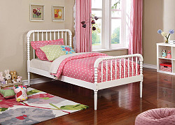 Jones Traditional White Twin Bed, 4...