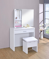                                                 							Contemporary White Vanity And Uphol...
                                                						 