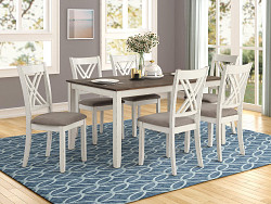                                                  							7PC Dining Set (Chestnut/Vintage Wh...
                                                						 