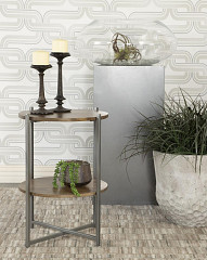                                                  							Accent Table, Natural/Gunmetal, 18....
                                                						 