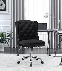                                                  							Modern Black Velvet Office Chair, 2...
                                                						 