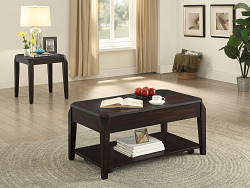                                                  							Transitional Walnut End Table, 21.2...
                                                						 