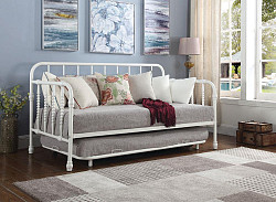                                                  							Traditional White Metal Daybed, 79....
                                                						 