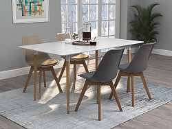                                                  							Dining Table, Matte White, 63.00 X ...
                                                						 