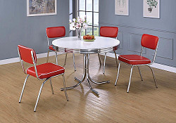                                                  							Retro White and Chrome Dining Table...
                                                						 
