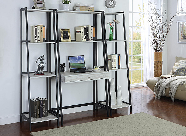 Desk, Black/Grey Stone, 33.00 X 18.00 X 69"H