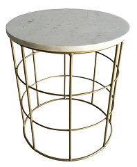                                                  							Accent Table, White/Gold, 15.75 X 1...
                                                						 