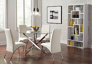 Beckham Contemporary Chrome Dining Set