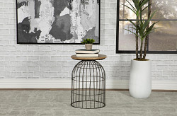                                                  							ACCENT TABLE, NATURAL/GUNMETAL, 15....
                                                						 
