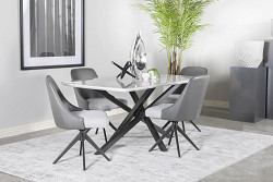                                                  							Dining Table, White/Grey, 63.00 X 3...
                                                						 