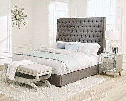                                                  							Camille Grey Upholstered Queen Bed,...
                                                						 