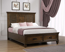 Franco Burnished Oak Queen Storage ...