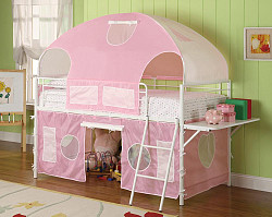                                                  							White And Pink Tent Bunk Bed, 90.75...
                                                						 