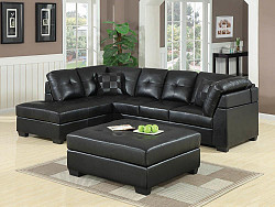 Darie Contemporary Black Ottoman, 4...