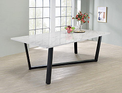                                                  							Dining Table, White Marble, 87.00 X...
                                                						 