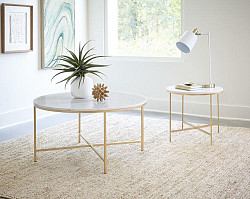                                                  							Coffee Table (White Marble/Gold) 36...
                                                						 