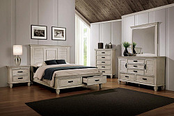 Franco Antique White Queen Storage ...
