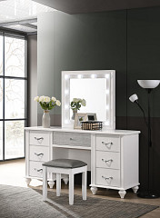 VANITY
STOOL, WHITE, 15.75 X 13.0...