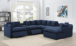                                                  							6PCs Power Sectional (Midnight Blue...
                                                						 