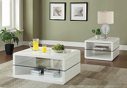                                                  							Modern White Coffee Table, 35.50 X ...
                                                						 