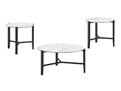                                                  							Coffee Table, Faux Wht Marble/Blk, ...
                                                						 