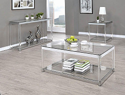                                                  							Contemporary Chrome/Clear Side Tabl...
                                                						 