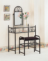                                                  							Traditional Black Vanity With Glass...
                                                						 