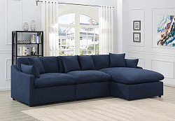                                                  							3PCs Power Sectional (Midnight Blue...
                                                						 
