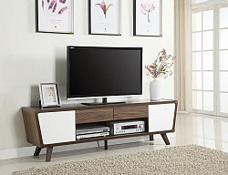 Mid-Century Modern Walnut/Glossy Wh...
