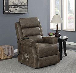                                                  							Casual Brown Power Lift Recliner, 3...
                                                						 