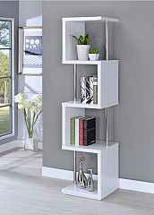                                                  							Modern White Four-Tier Bookcase, 15...
                                                						 