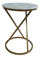                                                  							Accent Table, White/Ant Gold, 20.00...
                                                						 