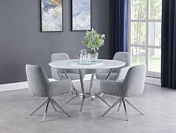                                                  							Dining Table, White  54.00"DIA X 30...
                                                						 