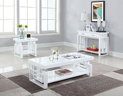                                                  							Transitional Glossy White End Table...
                                                						 