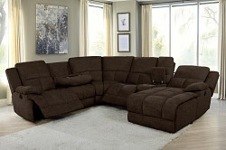                                                  							6 PC Motion Sectional (Brown)  109....
                                                						 