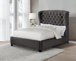                                                  							Eastern King Bed (Warm Grey/Black),...
                                                						 