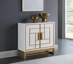 Accent Cabinet, Wht/Gld, 36.00 X 14...