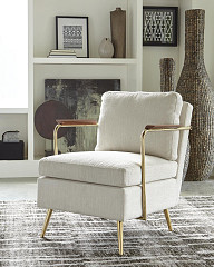                                                  							Modern Beige And Gold Accent Chair,...
                                                						 