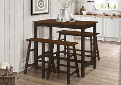                                                  							Counter Height Set Walnut/Black, 43...
                                                						 