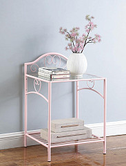                                                  							Massi Nightstand, Pink/Clear, 19.75...
                                                						 