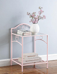 Massi Nightstand, Pink/Clear, 19.75...