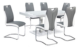                                                  							Dining Table, White High Gloss, 63....
                                                						 