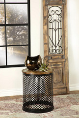                                                  							Accent Table, Natural/Black, 18.00 ...
                                                						 