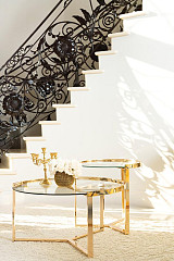 2PC Nesting Coffee Table, Gold, 35....