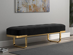                                                  							Black/Gold Accent Bench, 60.00 X 16...
                                                						 