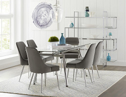                                                  							Dining Table, Chrome/Silver, 55.00-...
                                                						 